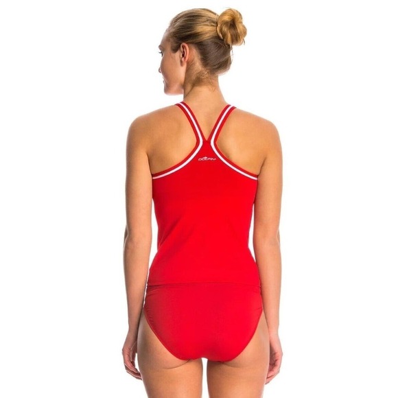 Dolfin Lifeguard Tankini Bikini 2 Piece Swimsuit Red Top Bottom Job Pool…​​​​ - Picture 3 of 7